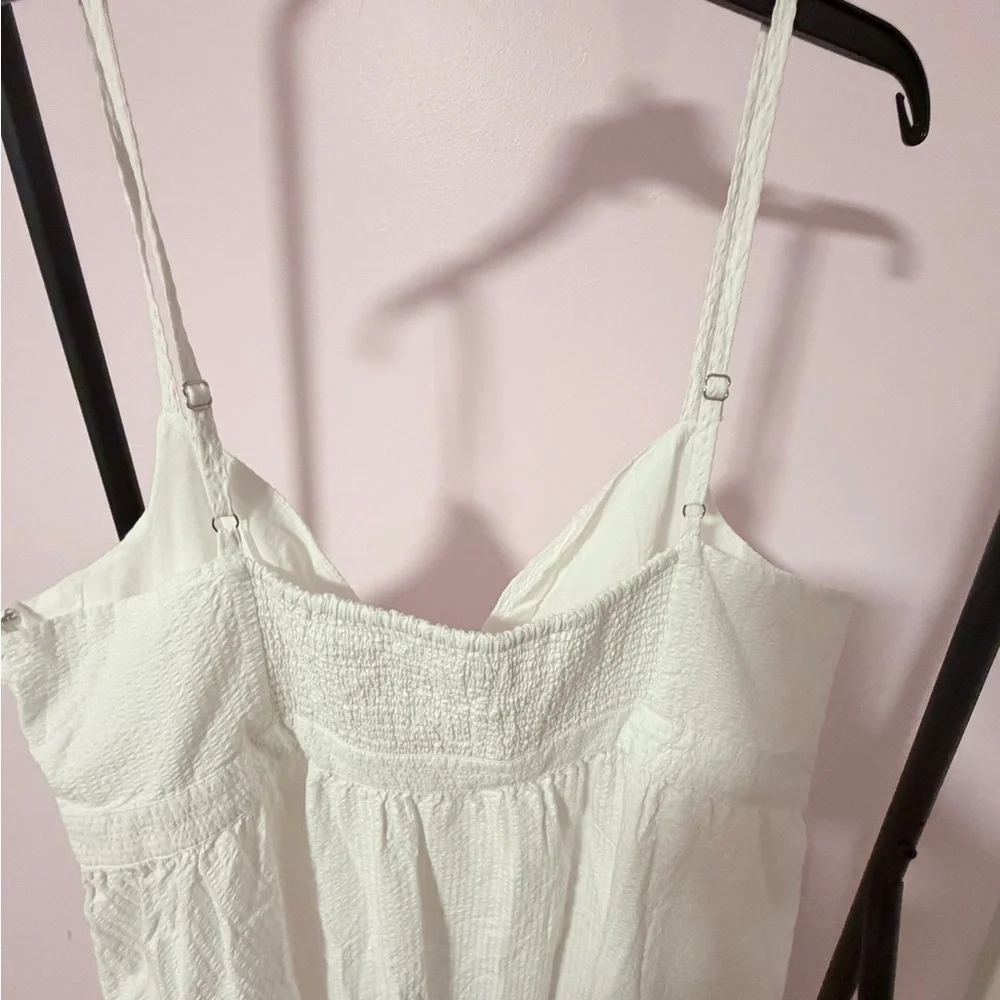 J. Crew Factory Women’s White Seersucker Tie Front Midi Dress NWT Size 18 - Picture 10 of 13